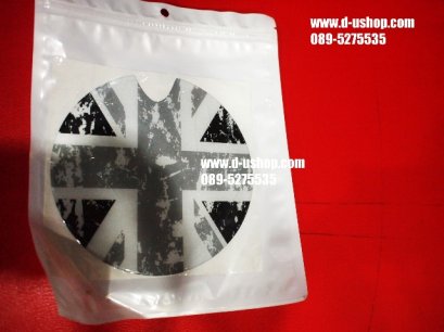 สติกเกอร์ยางฝาถังน้ำมันสำเร็จรูป Mini ทุกรุ่น ลายธงชาติอังกฤษขาวดำคลาสสิค