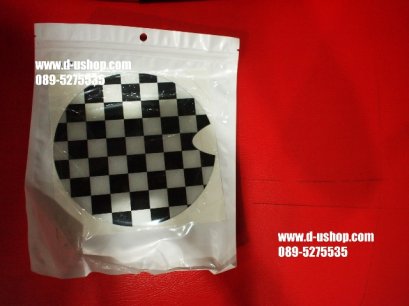 สติกเกอร์ยางฝาถังน้ำมันสำเร็จรูป Mini ทุกรุ่น ลายหมากรุกขาวดำ