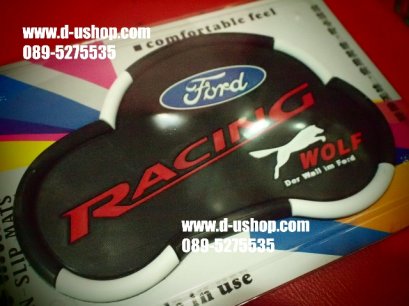 แผ่นรองกันลื่นหน้าคอนโซลรถ ลายโลโก้ Ford Racing
