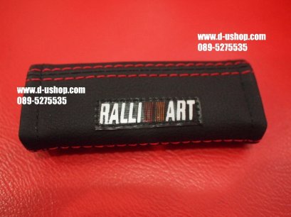 ปลอกเบรคมือหนังดำเคฟล่า RalliArt ด้ายแดง