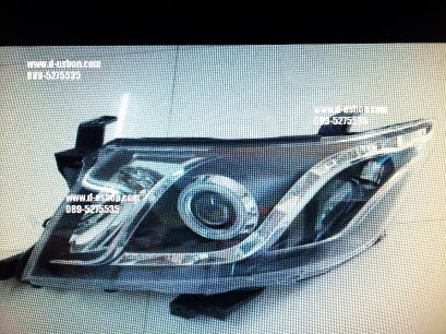 โคมไฟหน้าโปรเจคเตอร์พื้นดำตรงรุ่น Toyota Vigo Champ สไตล์ Audi