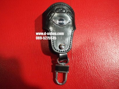 กระเป๋ากุญแจหนังแท้ดำโลโก้ Mini