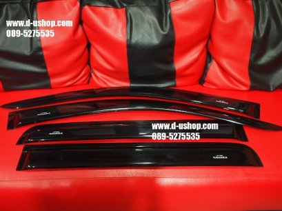 กันสาดสีดำตรงรุ่น Nissan Navara All New 2014 รุ่น4ประตู