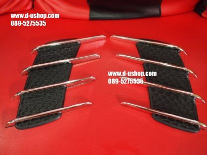 แก้มแปะหลอกประตูข้างดำตัดเส้นโครเมียม สไตล์ Racing สำหรับรถทุกรุ่น