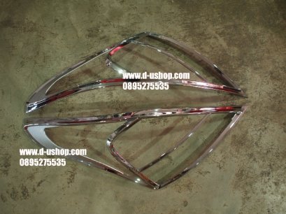 ครอบไฟท้ายโครเมียมตรงรุ่น Nissan Almera All New 2014