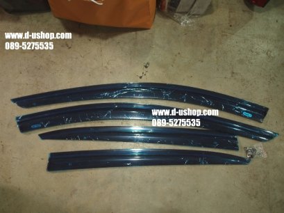 กันสาดสีดำสไตล์ Mugen ปั๊มโลโก้กิ๊ฟล็อคตรงรุ่น Mazda3All New 2014 4/5ประตู