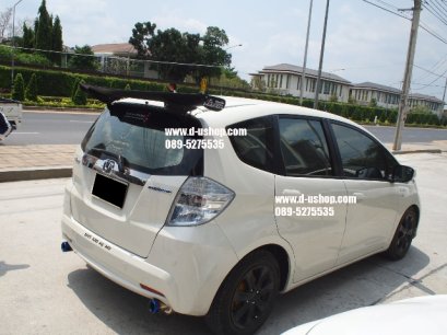 สปอยเลอร์หลังทรง JS Racing ชิ้นงานดำด้าน Honda Jazz 2008-2012