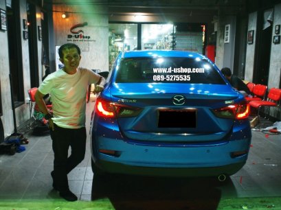 ลูกค้า All New Mazda 2 Skyactiv สีน้ำเงินป้ายแดงมาแต่งสวยกับดียูช้อปค่ะ
