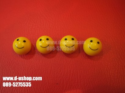 จุกลมล้อโลโก้ลายอมยิ้มสีเหลืองสด สำหรับรถทุกรุ่น