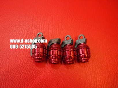 จุกลมล้อโลโก้ลายระเบิดสีแดง สำหรับรถทุกรุ่น