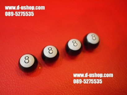 จุกลมล้อโลโก้ลายเลข8ขาวดำ สำหรับรถทุกรุ่น