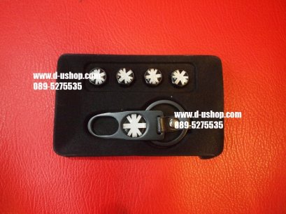 ชุดเซทจุกลมล้อลายธงชาติอังกฤษขาวดำ+พวงกุญแจ รุ่นLimited สำหรับรถทุกรุ่น