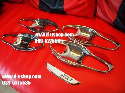 เบ้ามือเปิดประตูโครเมียม Honda City All New 2014 รุ่นโลโก้สีแดง