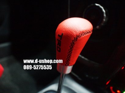 หัวเกียร์หนังสีแดงด้ายดำ TRD สำหรับรถทุกรุ่น