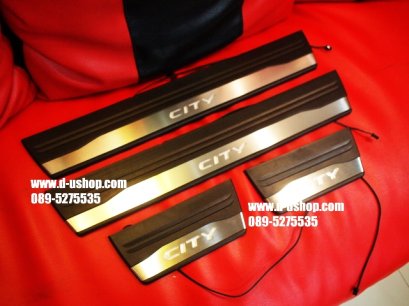 กาบบันไดมีไฟ Honda City All New 2014 แสงสีฟ้า พื้นดำ