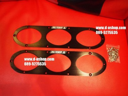 แผ่นเจาะกันชนหลังอลูมิเนียมซิ่งสีดำ สำหรับรถทุกรุ่น