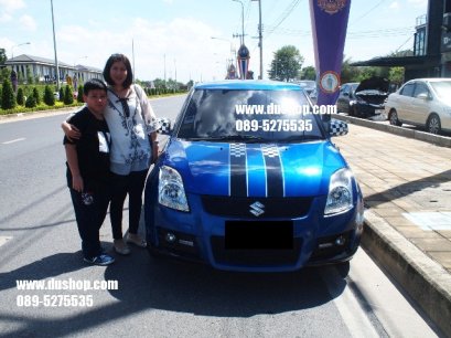 ลูกค้า Suzuki Swift Eco Car สีน้ำเงินมาแต่งลายสติกเกอร์สวยๆกับดียูช้อปค่ะ