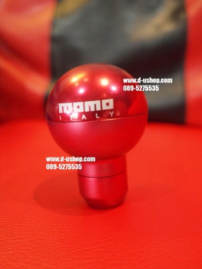 หัวเกียร์ momo สีแดง รุ่นหัวกลม MT สำหรับรถทุกรุ่น