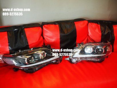 โคมไฟหน้าโปรเจคเตอร์พร้อมวงแหวนToyota Altis2008-2012 สไตล์Audi V.2
