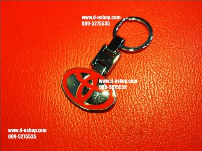 พวงกุญแจรถยนต์ โลโก้ Toyota พื้นแดง สำหรับรถทุกรุ่น