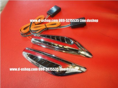 ครอบไฟแก้มโครเมียมรุ่นมีไฟ LED Chevrolet Optra(กรอบสีแดง)