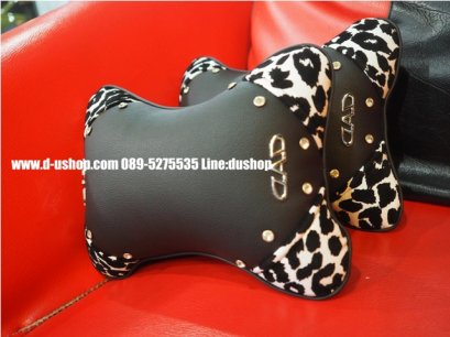 หมอนรองคอหนังดำวีไอพี ลายหนังวัว สำหรับทุกรุ่น