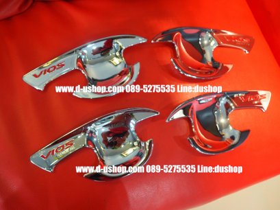 เบ้ามือเปิดประตูโครเมียม Toyota Vios All New 2014 Ver.2 อักษรแดง