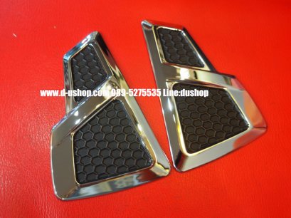 ครอบไฟแก้มโครเมียมตัดดำ Toyota Fortuner All New 2015