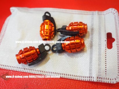 จุกลมล้อโลโก้ลายระเบิดสีส้ม สำหรับรถทุกรุ่น