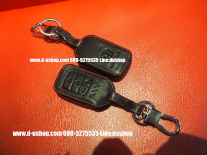 กระเป๋ากุญแจหนังดำด้ายแดง ตรงรุ่นสำหรับ Honda Civic All New 2016 (FC)