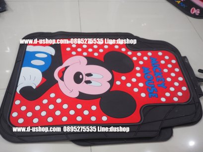 ผ้ายางปูพื้นลายMicky Mouse แดงดำสำหรับรถทุกรุ่น