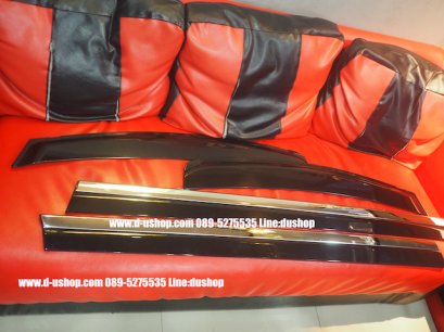 กันสาดโมฉีดสีดำขอบโครเมียมตรงรุ่น Toyota Alphard All New 2015-16