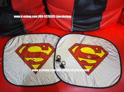 ม่านบังแดดข้างประตูลาย Super Man แพ็คคู่สำหรับรถทุกรุ่น