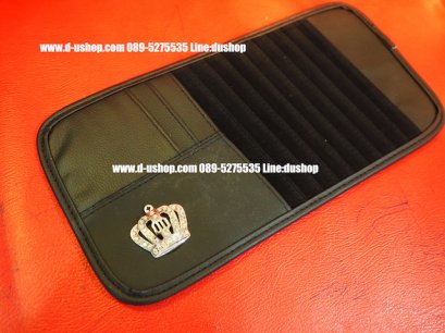 ที่เสียบแผ่นซีดี โลโก้มงกุฎหนังสีดำ DAD VIP สำหรับรถทุกรุ่น