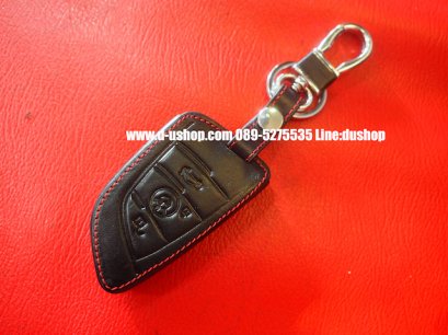 กระเป๋ากุญแจหนังดำด้ายแดงตรงรุ่น BMW V.3