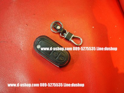 กระเป๋ากุญแจหนังดำด้ายแดงตรงรุ่น MG3