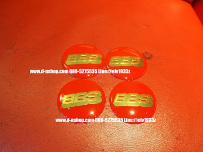 ดุมล้อโลโก้ BBS พื้นแดงอักษรสีทอง สำหรับรถทุกรุ่น