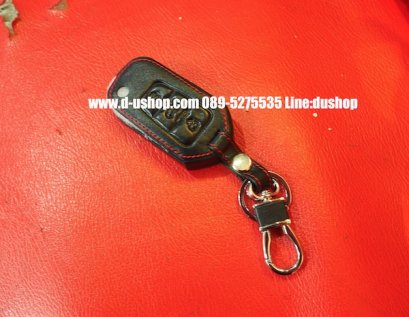 กระเป๋ากุญแจหนังดำด้ายแดงตรงรุ่น MG-GS