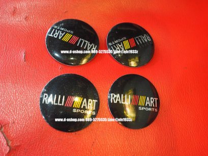 ดุมล้อโลโก้ Ralliart พื้นดำ สำหรับรถทุกรุ่น
