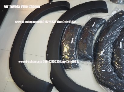 คิ้วล้อแต่งดำด้านรุ่นมีหมุด ตรงรุ่น Toyota Vigo Champ ไซต์พิเศษ6นิ้ว