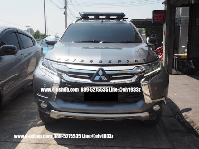 โลโก้สีดำ 3D PAJEROSPORT ฝากระโปรงหน้าตรงรุ่น Mitsubishi Pajero All New 2015