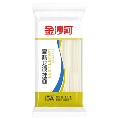 บะหมี่เส้นกลมข้าวสาลี ตราจินซาเหอ 1000 กรัม
