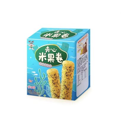 โรล-มี ซีวีด เฟลเวอร์ ขนมอบกรอบสอดไส้ครีม  รสสาหร่าย (ตราว่างว่าง) 70g
