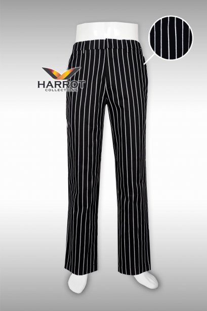 Chalk Stripe Black chef trouser