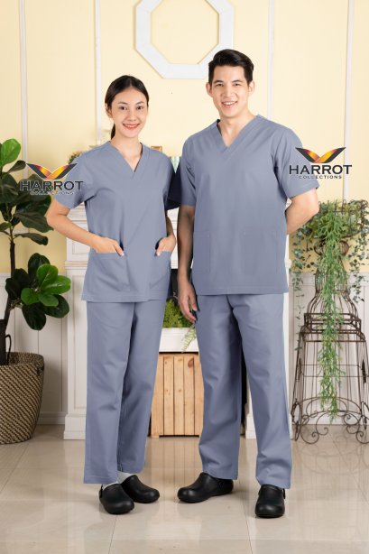 Grey short sleeve  scrub set (HPG0158)
