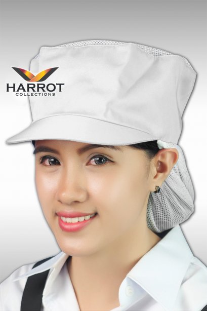 White Cooking Hat with Net