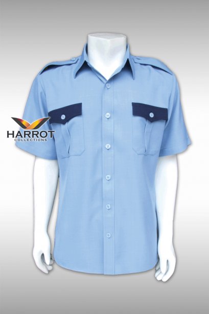 Blue Short Sleeve Shop Shirt