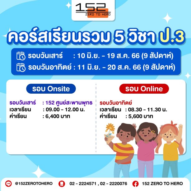 คอร์สเรียนรวม 5 วิชา ป.3