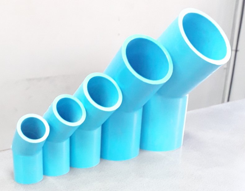 ข้องอ 45-หนา/บาง SCG สีฟ้า