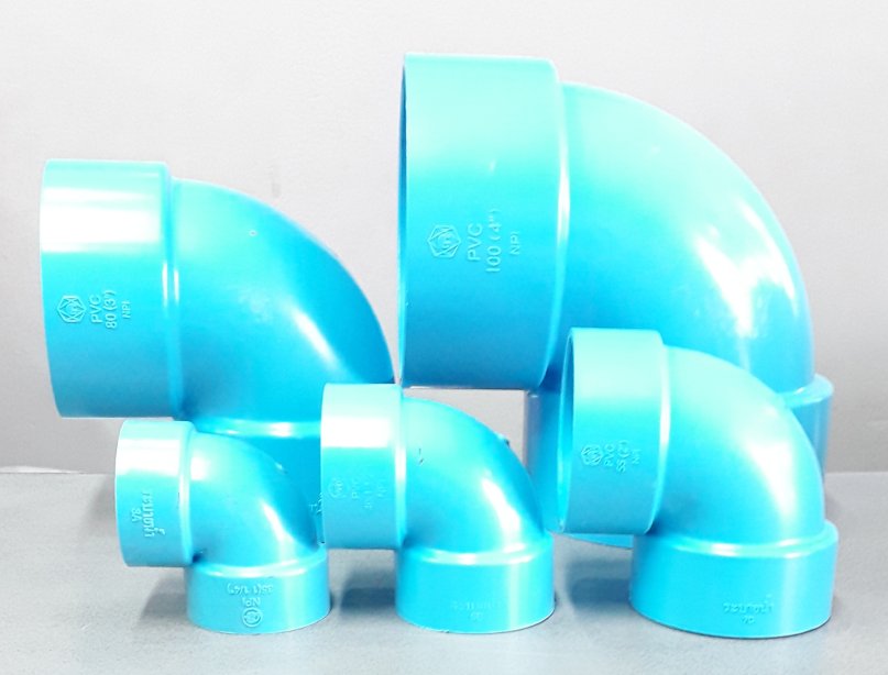 ข้องอ 90-หนา / บาง SCG สีฟ้า